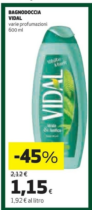 Coop Vidal Bagnodoccia 600 Ml offerta