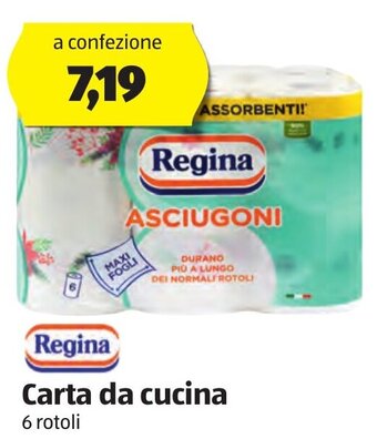 ALDI Regina Carta da cucina 6 rotoli offerta