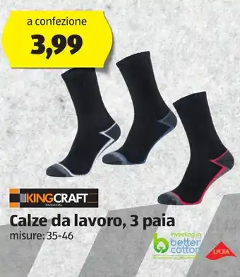 ALDI Kingcraft Calze da lavoro 3 paia offerta