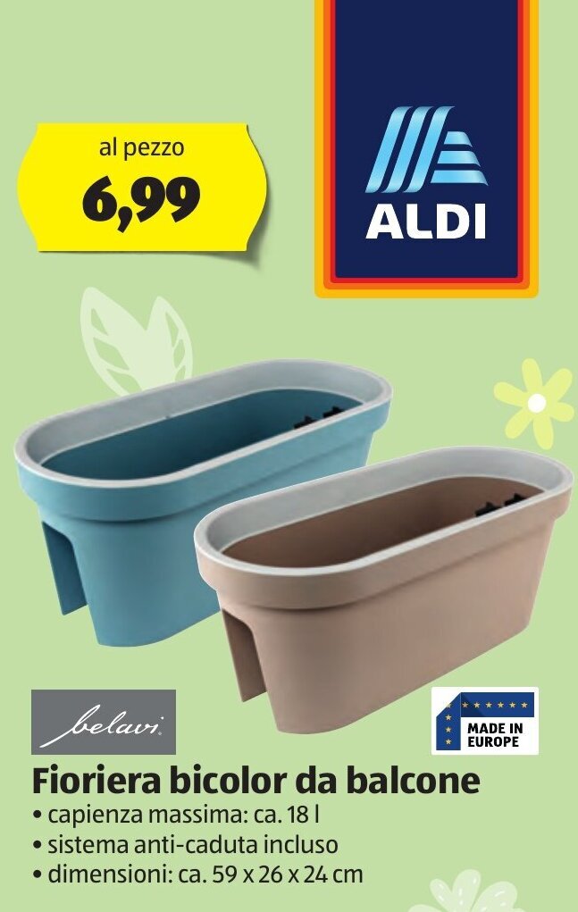 belavi Fioriera bicolor da balcone offerta di ALDI