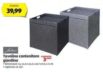 ALDI Tavolino contenitore giardino ca. 44,5 x 44,5 x 45,7 cm offerta