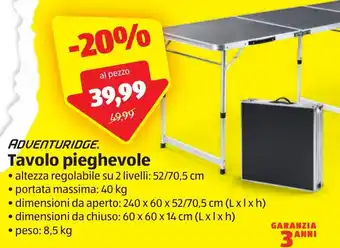 ALDI Adventuridge Tavolo pieghevola offerta