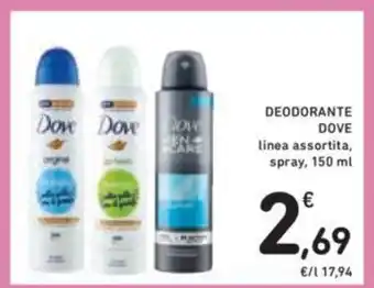 Conad Dove Deodorante linea assortita, spray, 150 ml offerta