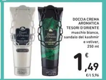 Conad Doccia Crema Aromatica Tesori D'Oriente muschio bianco, sandalo del kashmir e vetiver, 250 ml offerta