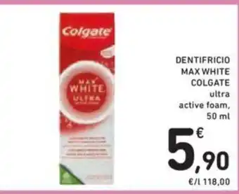 Conad Colgate Dentifricio Max White ultra active foam, 50 ml offerta