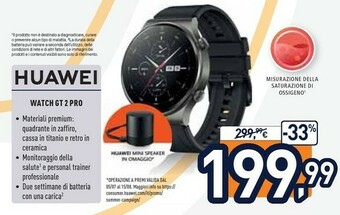 Unieuro Huawei Watch Gt 2 Pro offerta