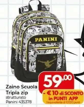 Orizzonte Zaino Scuola Tripla Zip offerta