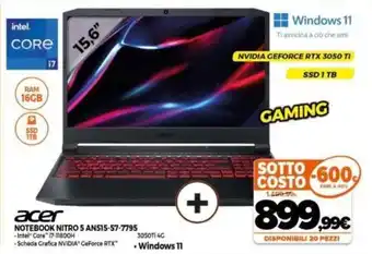 Expert acer Notebook Nitro 5 AN515-57-7795 offerta