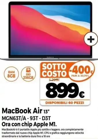 Expert MacBook Air 13'' MGN63T/A-93T-D3T Ora con chip Apple M1. offerta