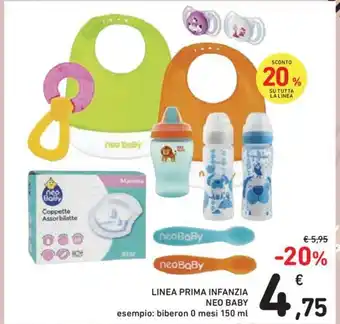 Neo Baby Linea Prima Infanzia esempio: biberon O mesi 150 ml
