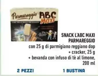 Conad Snack L'ABC Maxi Parmareggio con 25 g di parmigiano reggiano dop cracker, 25 g 1 Bustina offerta