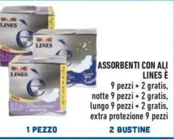 Conad Lines E Assorbenti Con Ali 9 pezzi + 2 gratis 3 Pezzo offerta