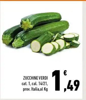 Conad Zucchine Verdi cat. 1 cal. 14/21,prov. Italia, al Kg offerta