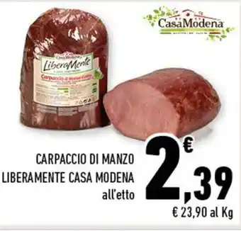 Conad Liberamente Carpaccio Di Manzo Casa Modena all'etto offerta