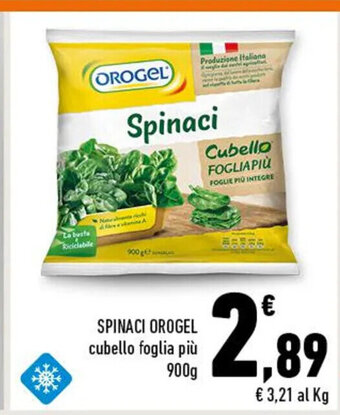 Conad Orogel Spinaci Cubello foglia più 900 g offerta