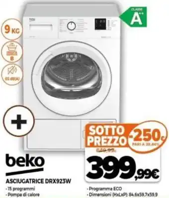 Expert beko Asciugatrice DRX923W offerta