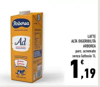 Conad Arborea Latte Alta Digeribilità parz. scremato senza lattosio 1 L offerta