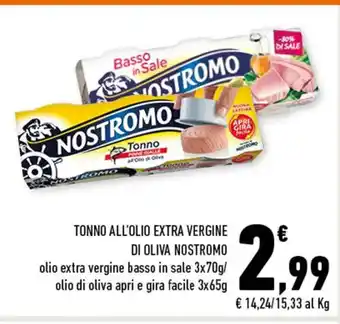 Conad Tonno All'Olio Extra Vergine Di Oliva Nostromo olio extra vergine basso in sale 3x70g/olio di oliva apri e gira facile 3x65g offerta