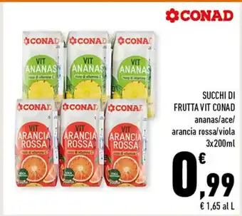 Conad Conad Succhi Di Frutta Vit ananas/ace/arancia rossa/viola 3x200 ml offerta