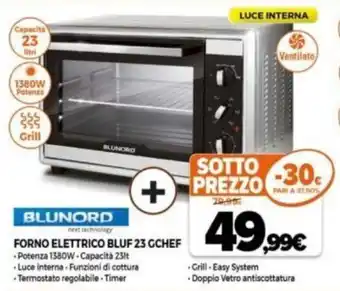 Expert Blunord Forno Elettrico Bluf 23 GCHEF offerta