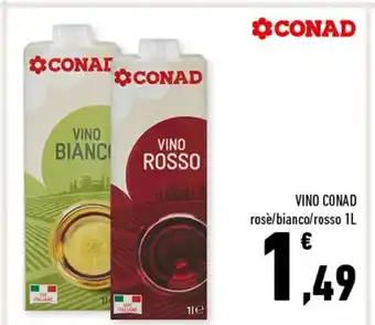 Conad Conad Vino rosè/bianco/rosso 1 L offerta