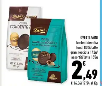 Conad Zaini Ovetti fondente/emilia fond. 80%/latte gran nocciola 142g/assortiti/latte 155 g offerta