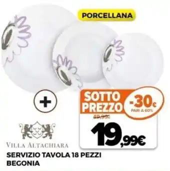 Villa Altachiara Servizio Tavola 18 pezzi Begonia