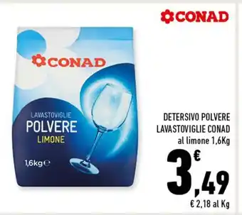 Conad Conad Detersivo Polvere Lavastoviglie al limone 1,6 Kg offerta
