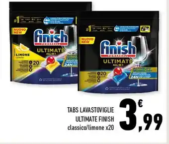 Conad Finish Tabs Lavastoviglie Ultimate classico/limone x 20 offerta