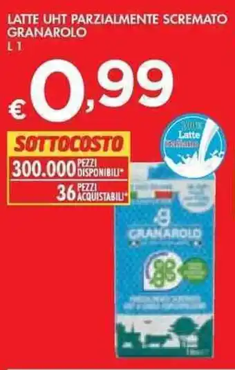 Bennet Granarolo Latte Uht Parzialmente Scremato 1 Litro offerta