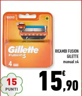 Conad Gillette Ricambi Fusion manual x 4 offerta