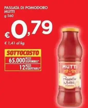 Bennet Mutti Passata di Pomodoro 560 g offerta