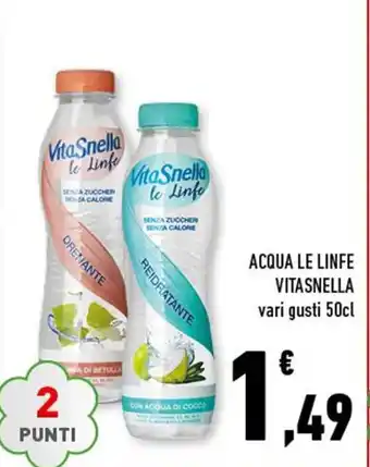 Conad Acqua Le Linfe Vitasnella vari gusti 50 cl offerta