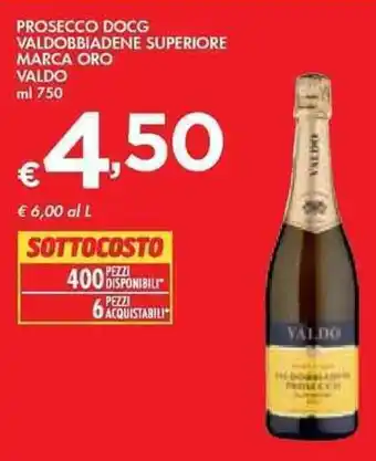 Bennet Marca Oro Valdo Prosesso DOCG Valdobbiadene Superiore 750 ml offerta