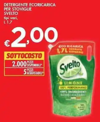 Bennet Svelto Detergente Ecoricarica Per Stogviglie tipi vari 1,7 l offerta