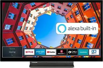Toshiba 32lk3c63da led 32" smart tv full hd, dvb-t2, hdr10, wlan amazon alexa, works with google, netflix, classe f