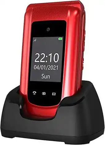 Amazon Uleway gsm telefono cellulare per anziani,tasti grandi,volume alto,funzione sos,pantalla 2.4,base di ricarica e fotocamer... offerta
