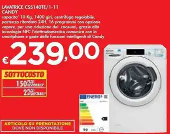Bennet Candy Lavatrice CSS140TE/1-11 offerta