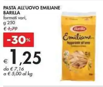 Bennet Barilla Pasta All'Uovo Emiliane formati vari, g 250 offerta