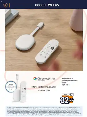 Unieuro Chromecast HD con Google TV offerta