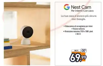 Unieuro G Nest Cam Per interni | Con cavo offerta