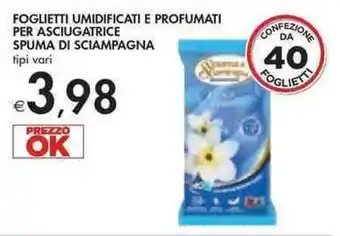 Bennet Spuma di Sciampagna Foglietti Umidificati e Profumati per Asciugatrice tipi vari offerta