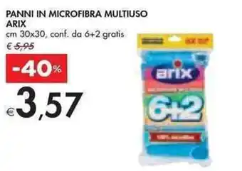 Bennet Arix Panni in Microfibra Multiuso cm 30x30, conf. da 6+2 gratis offerta