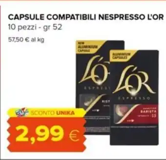 Tigre L'or Capsule Compatibili Nespresso 10 pezzi 52 gr offerta