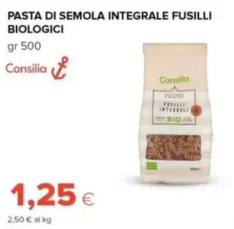 Tigre Biologici Pasta di Semola Integrale Fusilli 500 gr offerta