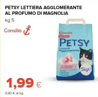 Tigre Petsy Lettiera Agglomerante Al Profumo di Magnolia 5 kg offerta