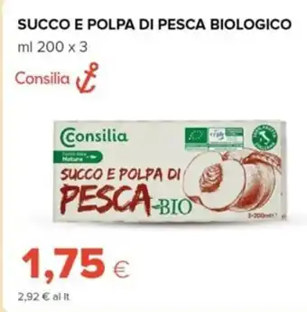 Tigre Consilia Succo e Polpa di Pesca Biologico ml 200 x 3 offerta