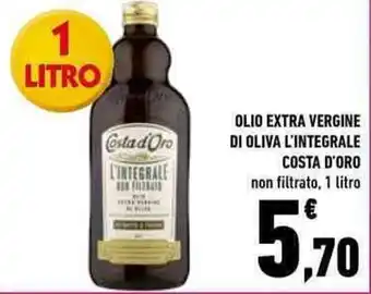 Conad Olio Extra Vergine Di Oliva L'Integrale Costa D'Oro nonfiltrato 1 litro offerta