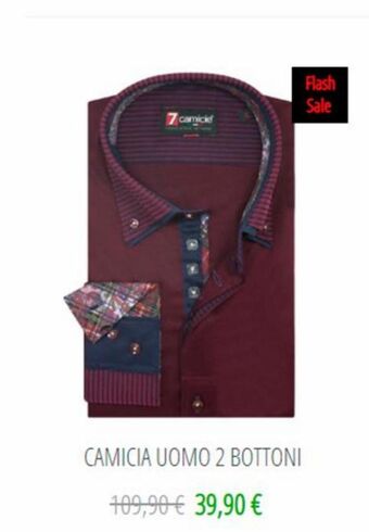 Camicia uomo 2 bottoni