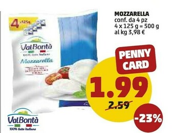 PENNY Valbontà Mozzarella 500 G(ml) offerta